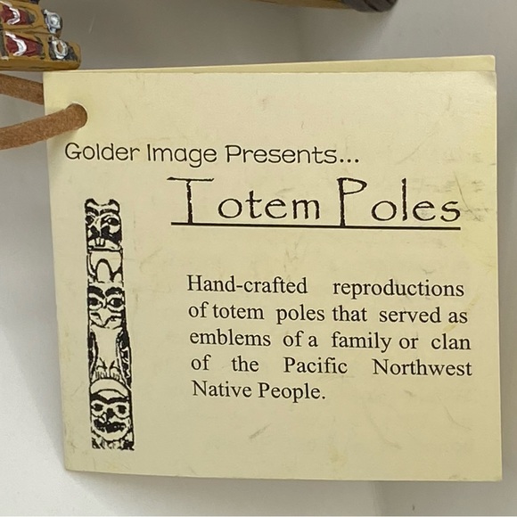 Golder Image Totem Pole Ornament Hand-crafted Reproduction Alaska New tag 5” - Picture 14 of 14